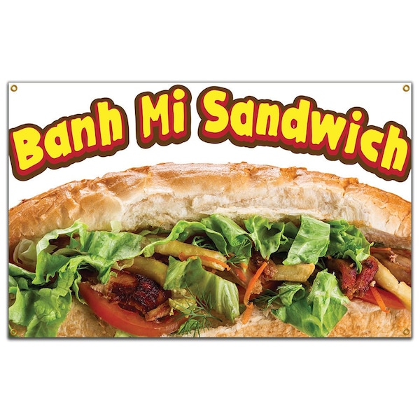 Banh Mi Sandwich Banner Concession Stand Food Truck Single Sided